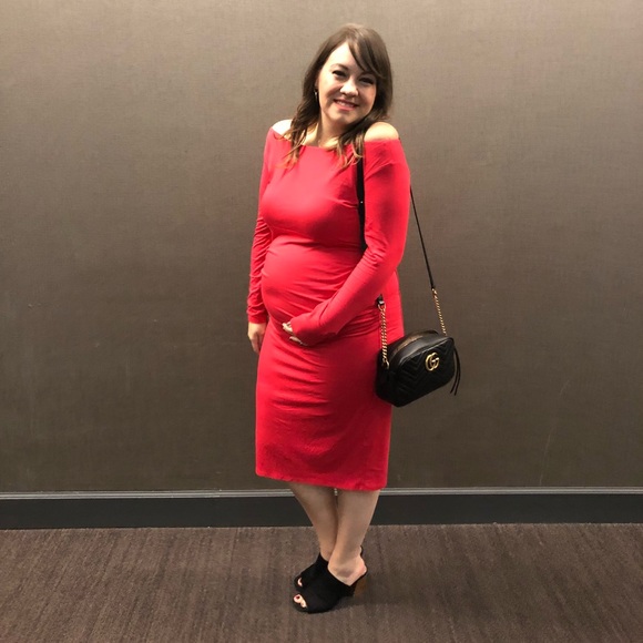 ASOS Maternity Bardot Dress with Long Sleeve - Picture 7 of 7